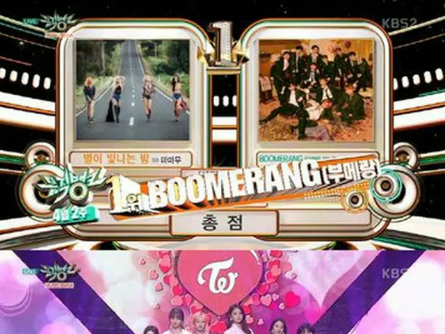 Wanna One、「MUSIC BANK」で1位。