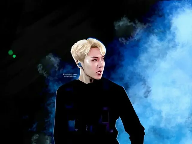 【d公式big】RT hobichuus：I drew hoseok in his iconic dior outfit but with platinumha