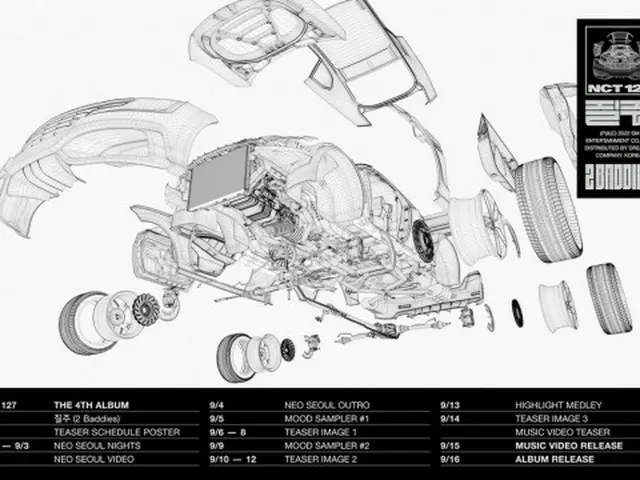 「NCT 127」、4thフルアルバム「疾走 (2 Baddies)」スケジュールポスター公開。