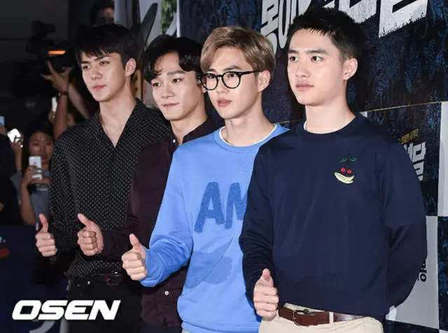 「EXO」左からSEHUN、CHEN、SUHO、D.O.