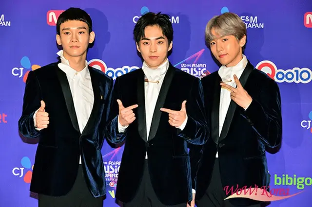 「EXO-CBX」左からCHEN、XIUMIN、BAEK HYUN