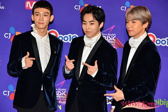 「EXO-CBX」左からCHEN、XIUMIN、BAEK HYUN