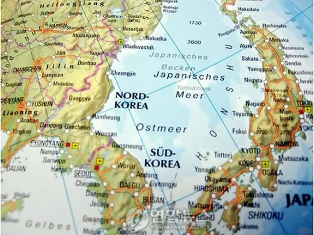 「東海」（Ostmeer）と「日本海」を併記したドイツの地図＝（聯合ニュース）