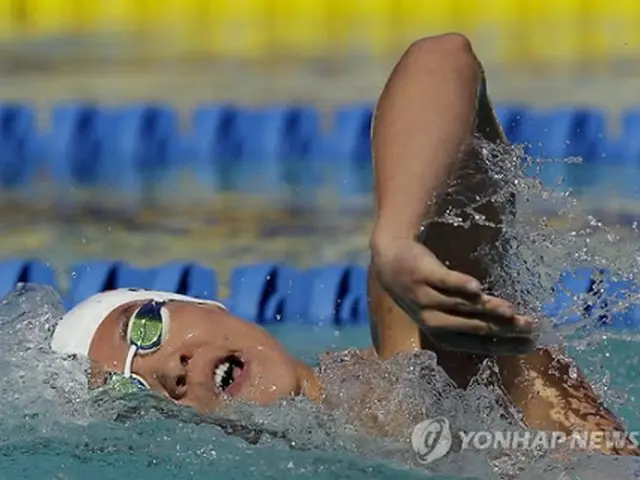 サンタクララ国際大会の男子８００メートル自由形で優勝した朴泰桓＝３１日、サンタクララ（ＡＰ＝聯合ニュース）