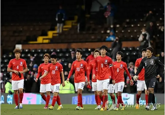 クロアチアに完敗した韓国代表＝（聯合ニュース）