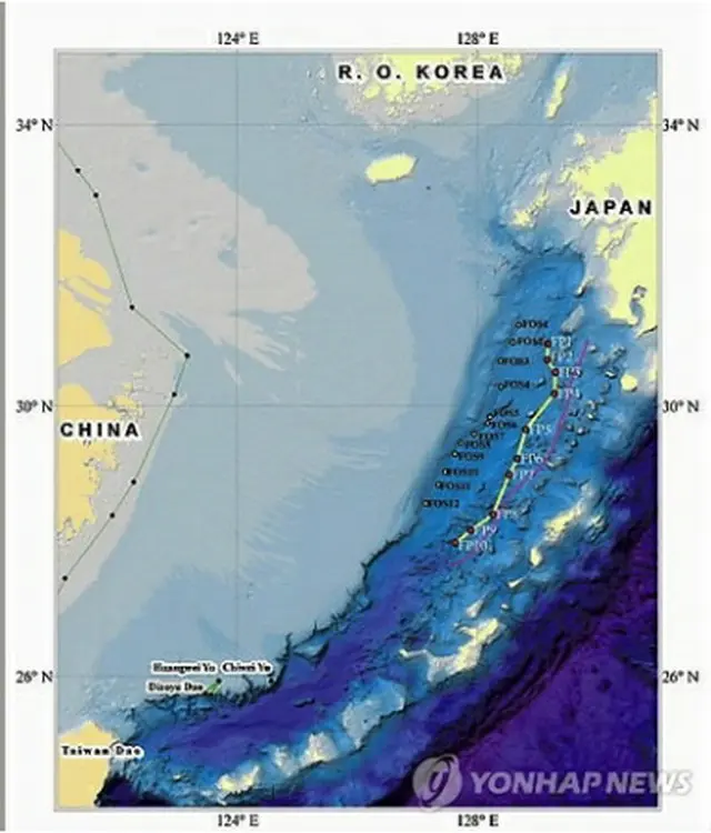 東シナ海の大陸棚＝（聯合ニュース）