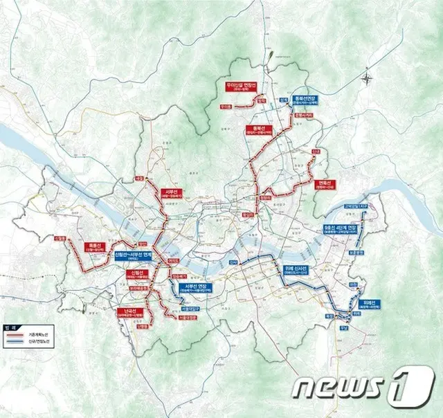 今後10年間で韓国・ソウル市内に軽電鉄を中心に89キロメートルの鉄道の長さが新しく敷かれる。（提供:news1）