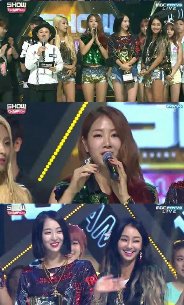 人気ガールズグループ「SISTAR」が、「SHOW CHAMPION」でも1位のトロフィーを追加し、4冠を記録した。（提供:OSEN）