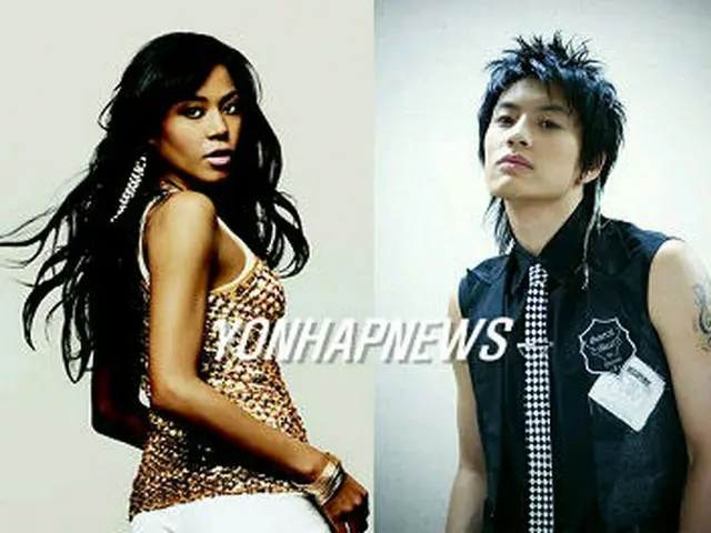 SE7EN（右）とAmerie（YGエンターテインメント提供）＝15日、ソウル（聯合）