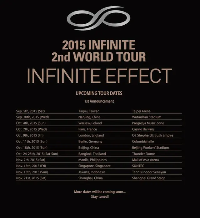 韓国アイドルグループ「INFINITE」が、ワールドツアーの日程を公開した。（提供:news1）