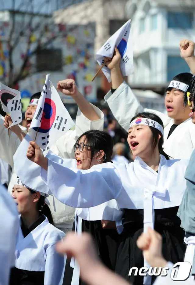 三・一節97周年を迎えて三・一独立万歳運動が韓国の全州（チョンジュ）、南原（ナムウォン）、任実（イムシル）など全羅北道の市・郡3か所で再現される。（提供:news1）