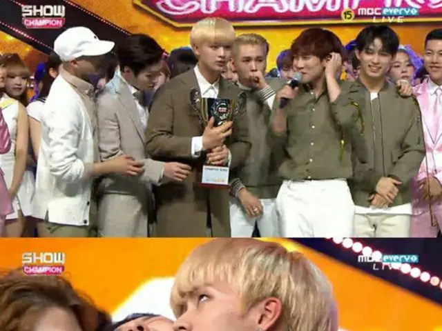 6日に放送されたMBCミュージック「SHOW CHAMPION」では、「BTOB」の新曲「春の日の記憶」が1位になった。（提供:OSEN）