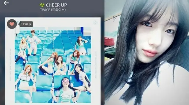 韓国ガールズグループ「Miss A」のスジが、「TWICE」の新曲「Cheer Up」の広報に乗り出した。（提供:news1）