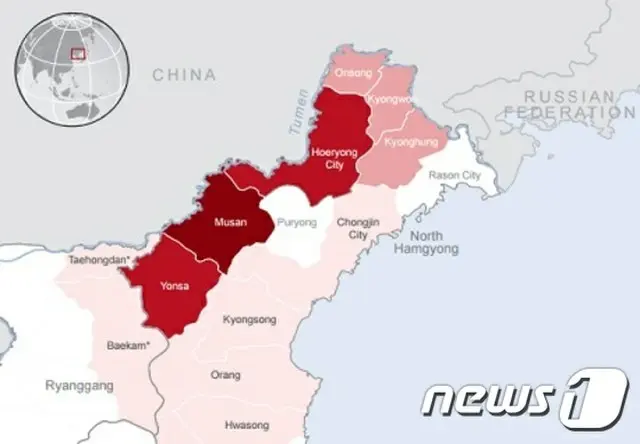 北朝鮮の東北部地域で今月初めの台風による深刻な洪水被害が発生し、少なくとも133人が死亡し400人が行方不明となっている。