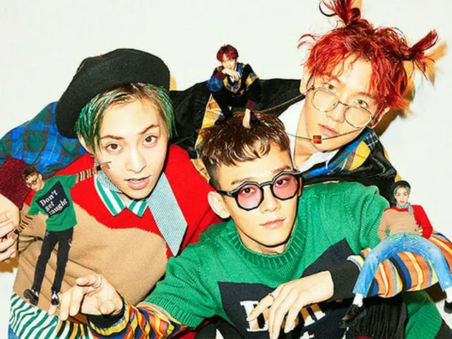 韓国アイドルグループ「EXO」初のユニット「EXO-CBX（エクソ‐チェンベクシ）」がgaon週間アルバチャート1位を獲得した。（提供:OSEN）