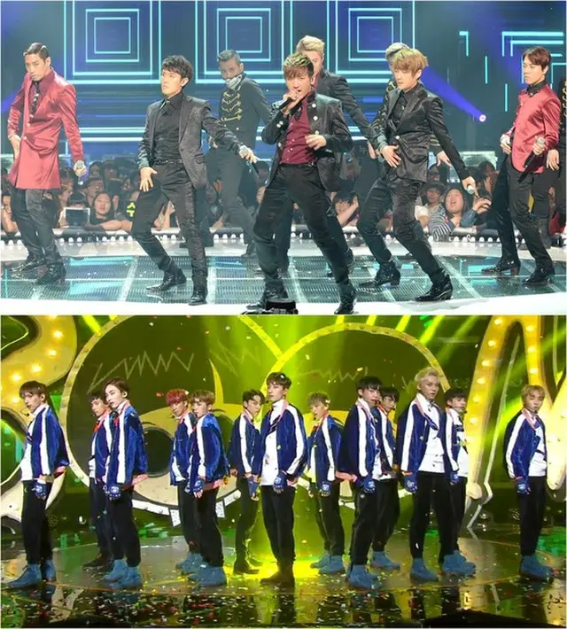 韓国アイドルグループ「SHINHWA」が、「KBS歌謡大祝祭」で9年ぶりの年末歌謡祭に出演し、若手アイドル「SEVENTEEN」とパワフルなステージを見せる。（提供:news1）