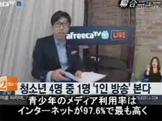 韓国青少年の「1人放送」視聴率26.7%に