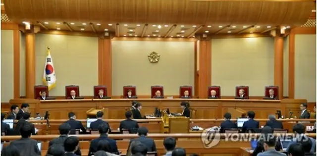 憲法裁で３日に行われた第１回弁論＝（聯合ニュース）