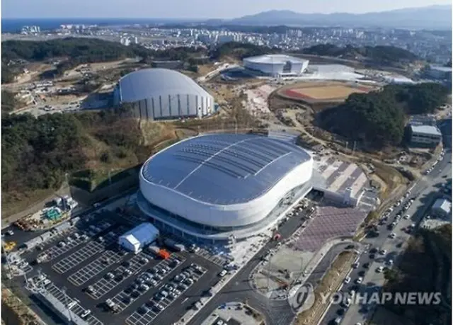 平昌冬季五輪のフィギュアスケート、スピードスケート、ショートトラックの会場となる江陵アイスアリーナ＝（聯合ニュース）