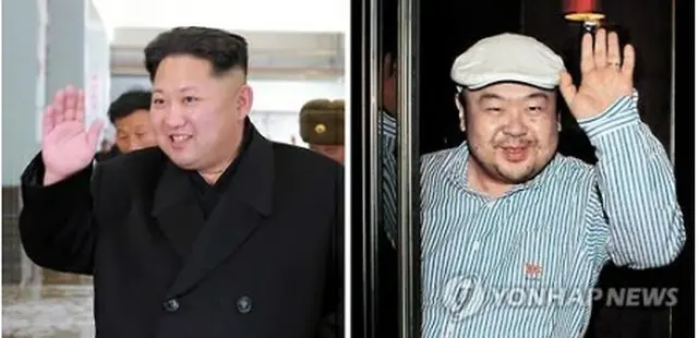 金正恩氏（左）と正男氏＝（聯合ニュース）