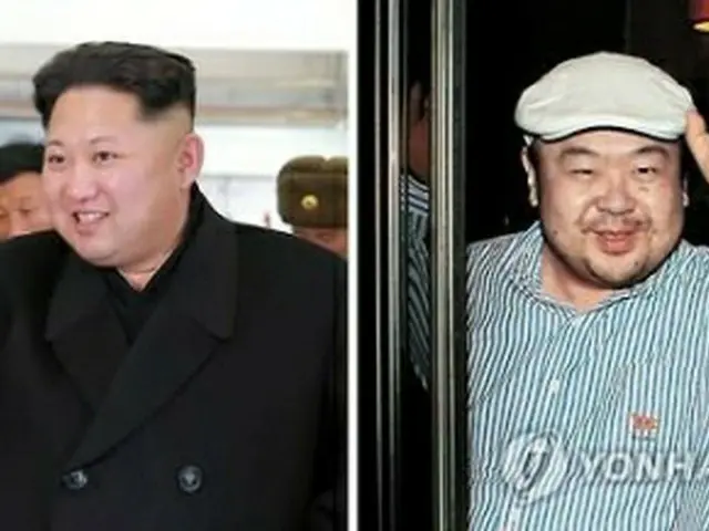 金正恩氏（左）と正男氏＝（聯合ニュース）