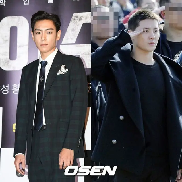 韓国男性グループ「BIGBANG」T.O.Pと「JYJ」ジュンスが義務警察訓練所を退所し、警察楽隊と京義南部庁広報団にそれぞれ配置される。（提供:OSEN）