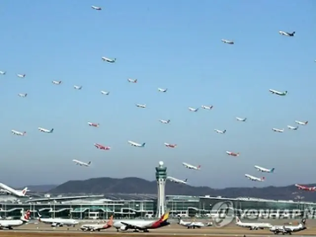 仁川国際空港（写真合成によるイメージ）＝（聯合ニュース）