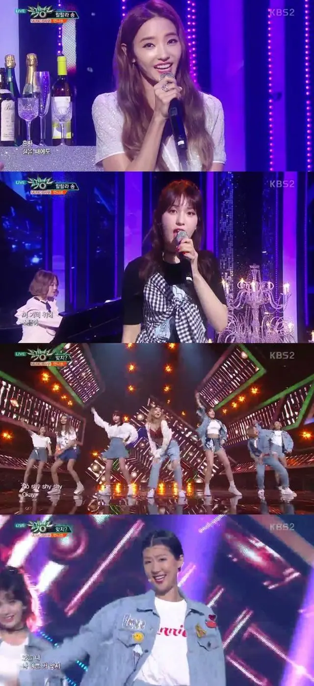 韓国人気バラエティー番組から誕生した女性ユニット「Unnies」（オンニス）が、音楽番組「MUSIC BANK」でデビューステージを成功させた。（提供:OSEN）