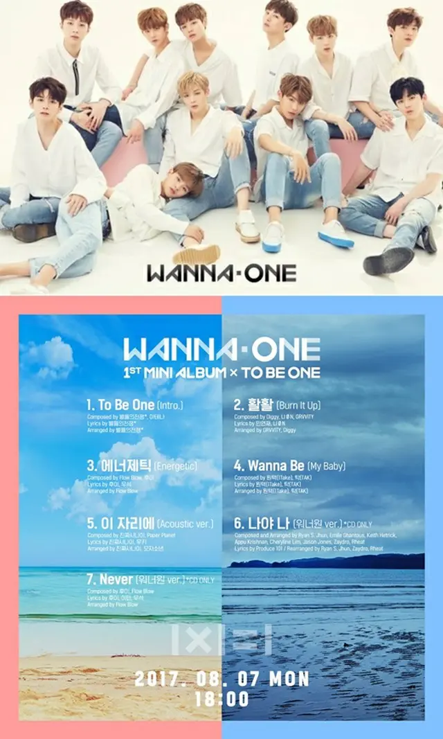 注目の韓国新人アイドルグループ「Wanna One」のデビューアルバムトラックリストが公開された。（提供:OSEN）