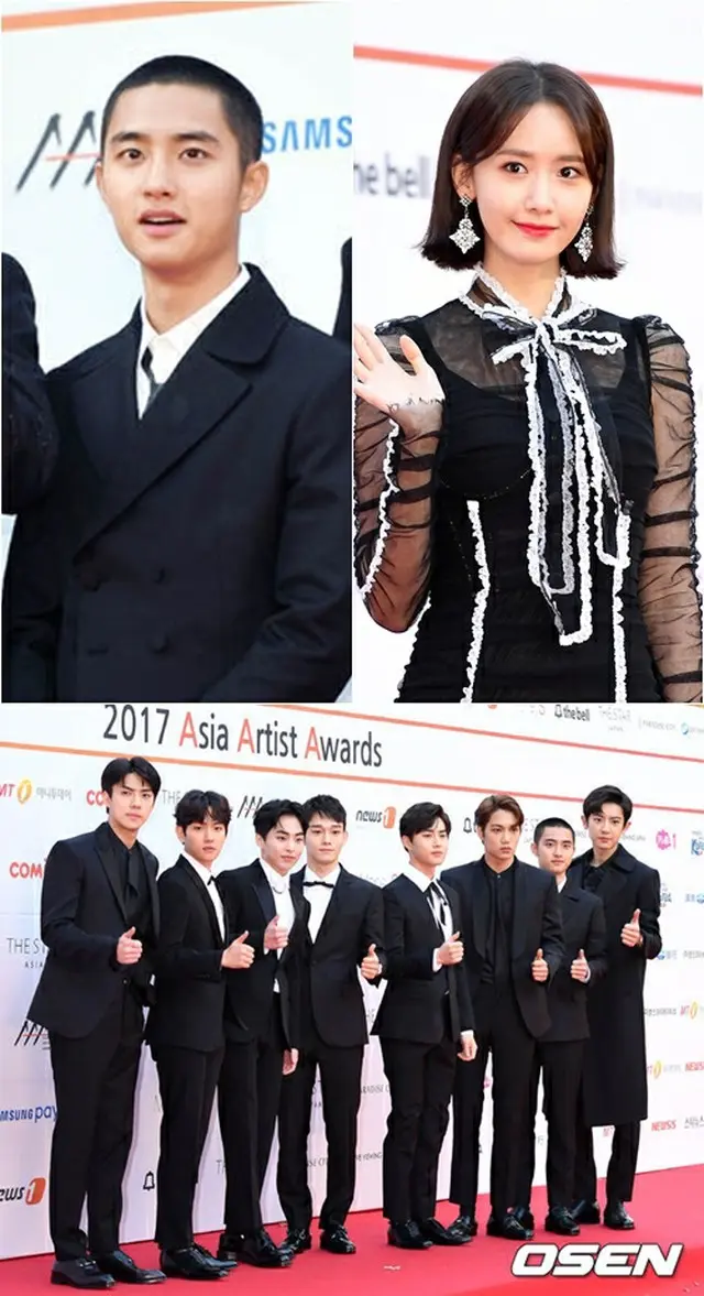 韓国ボーイズグループ「EXO」とD.O.、「少女時代」ユナが、人気賞を受賞した。（提供:OSEN）