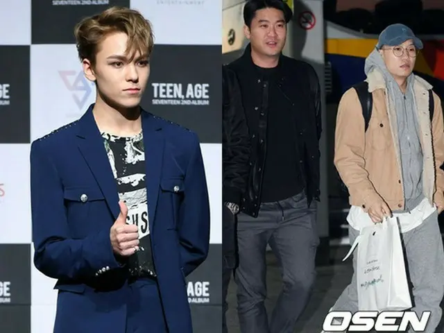 韓国アイドルグループ「SEVENTEEN」VERNON（バーノン）が「2017 Mnet Asian Music Awards （MAMA）」で「ダイナミック・デュオ」とコラボレーションステージを披露する。（提供:OSEN）