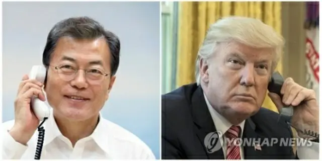 文大統領とトランプ大統領（青瓦台提供）=３日、ソウル（ＥＰＡ＝聯合ニュース）