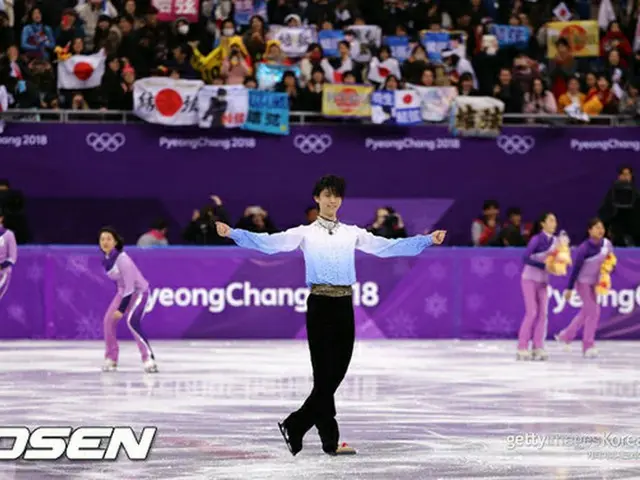 16日に行われたフィギュアスケート男子ショートプログラムで、羽生結弦（23）が111.68点を獲得して1位になった。（提供:OSEN）