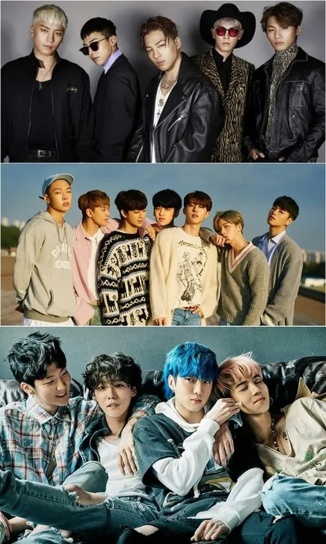 韓国アイドルグループ「WINNER」、「BIGBANG」、「iKON」などYGエンターテインメント3兄弟グループがそろってGaonチャートを占領した。（提供:OSEN）