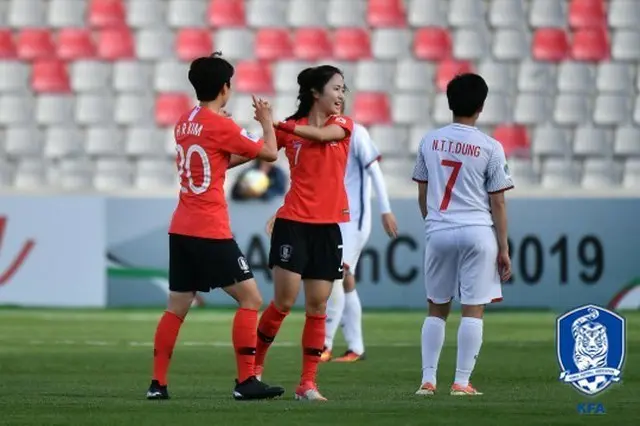 女子サッカー韓国代表が2大会連続でW杯本大会の舞台を踏む。韓国女子がW杯連続進出は今回が初めてだ。（提供:news1）