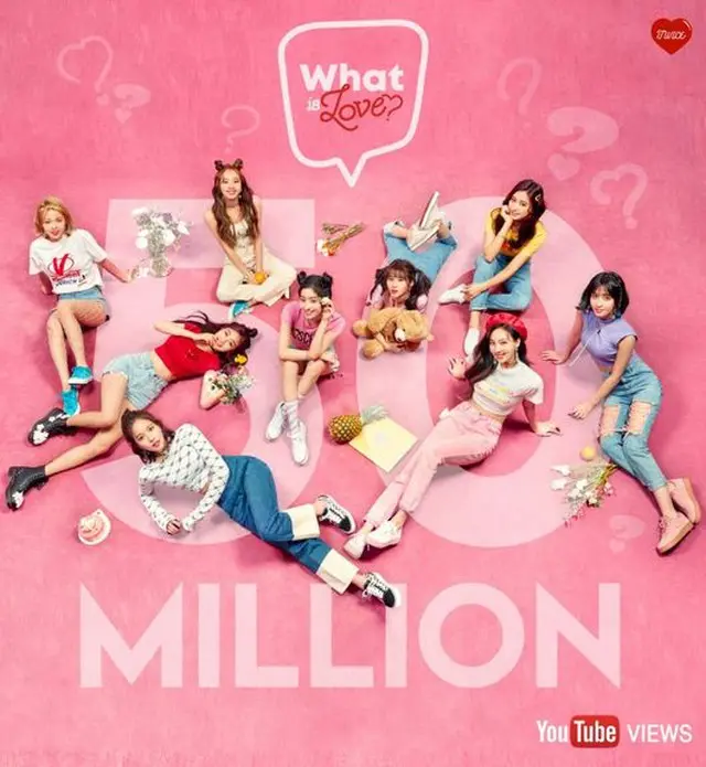 韓国ガールズグループ「TWICE」が「What is Love？」ミュージックビデオ（MV）でK-POPガールズグループ史上、最短期間で5000万ビューを突破した。（提供:OSEN）