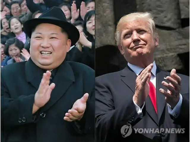 金正恩委員長（左）とトランプ大統領＝（ワシントンＡＦＰ＝聯合ニュース）