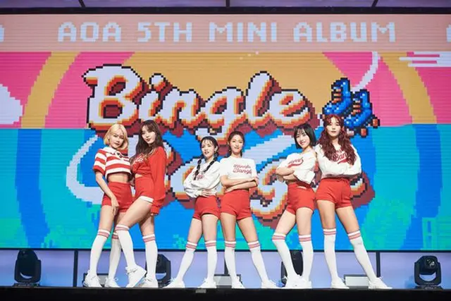 韓国ガールズグループ「AOA」が5thミニアルバム「BINGLE BANGLE」発売と同時にiTunes K-POPチャート上位にランクインした。（提供:OSEN）