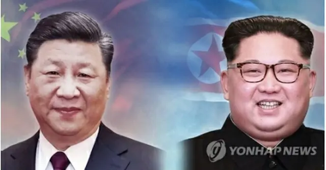 金正恩委員長（右）は中国で習近平国家主席と会談するとみられている（コラージュ）＝（聯合ニュース）