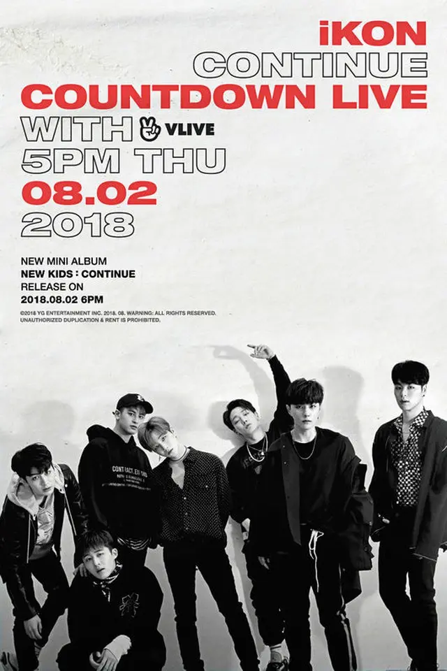 韓国ボーイズグループ「iKON」が、NAVERのVLIVEでニューミニアルバムの発売に関して伝えた。（提供:OSEN）