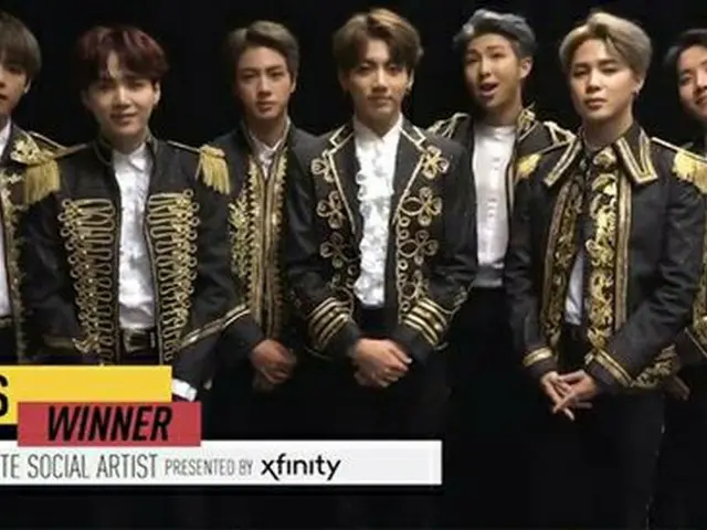 【公式】「防弾少年団」、米3大音楽授賞式「AMAs」で「Favorite Social Artist」受賞＝K-POPグループ初（提供:OSEN）