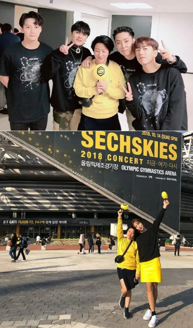 女性芸人キム・ヨンヒ、「Sechs Kies」公演でメンバーらと記念写真 「オッパたちは20歳」（画像:キム・ヨンヒSNS）