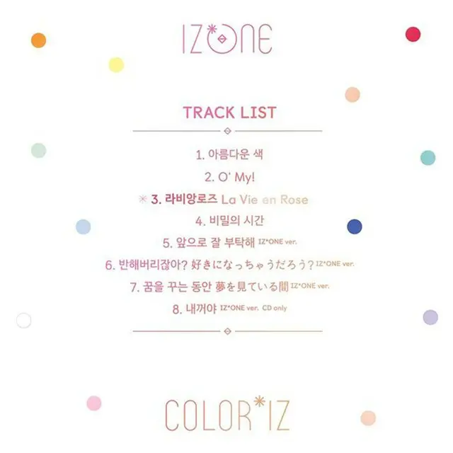 日韓ガールズグループ「IZ*ONE」がデビューアルバムのトラックリストを公開した。（提供:OSEN）