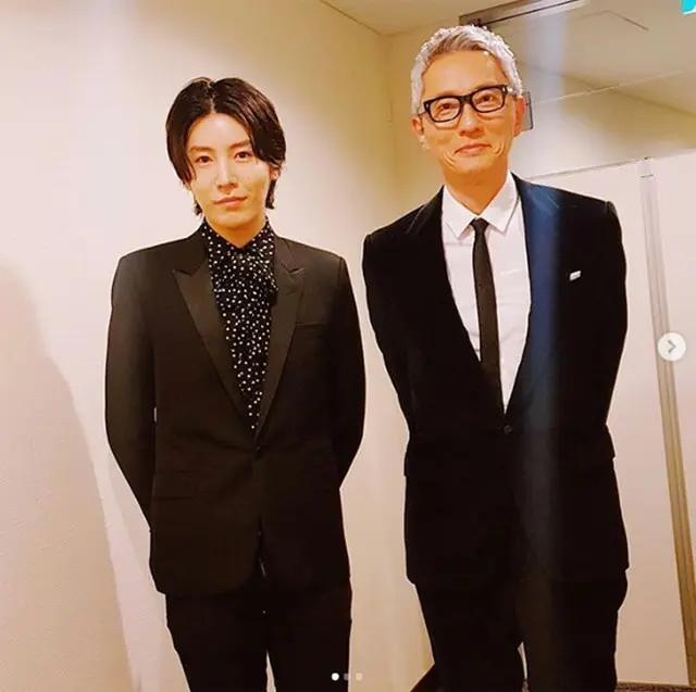 俳優兼歌手ノ・ミヌ、松重豊との2ショット写真を公開…「It was great night」（ノ・ミヌのInstagramより）