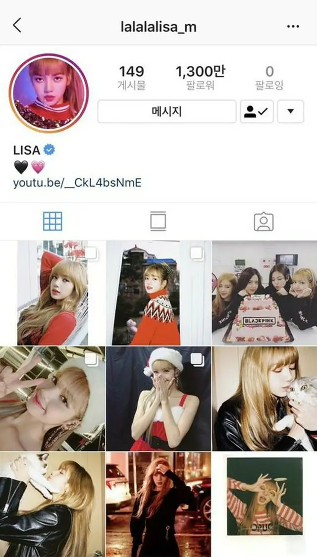 13日、「BLACKPINK」のLISAのインスタグラムフォロワー数が1300万人になり、韓国女性芸能人の中で最も多くのインスタグラムフォロワーを保有することになった。（写真提供:OSEN）