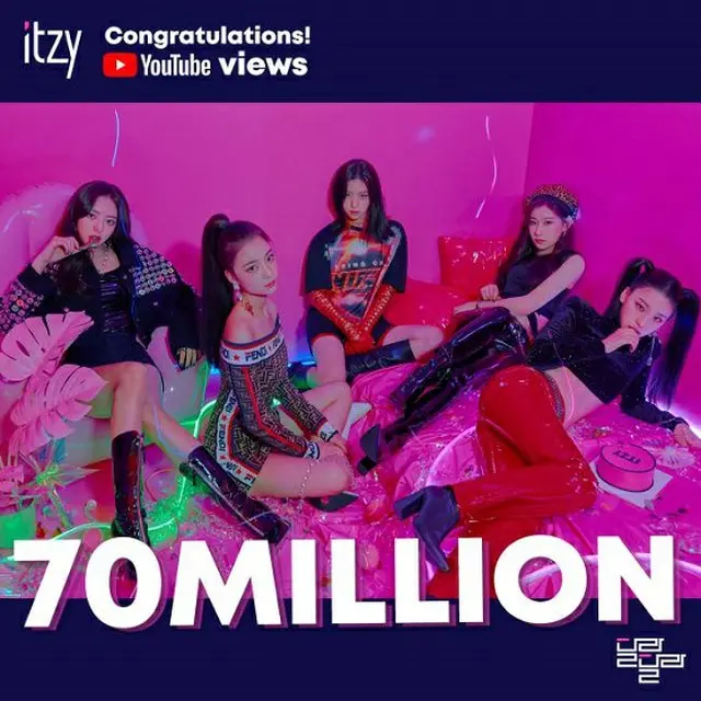 新人ガールズグループ「ITZY」のデビュー曲「DALLA DALLA」ミュージックビデオ（MV）がYouTube再生回数7000万回を突破した。（提供:OSEN）