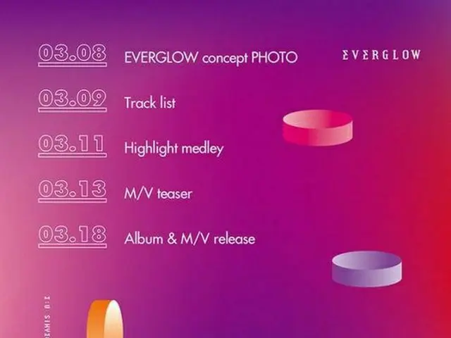 「EVERGLOW」、3月18日にデビュー確定＝プロモーションスケジュールポスターを公開（提供:OSEN）