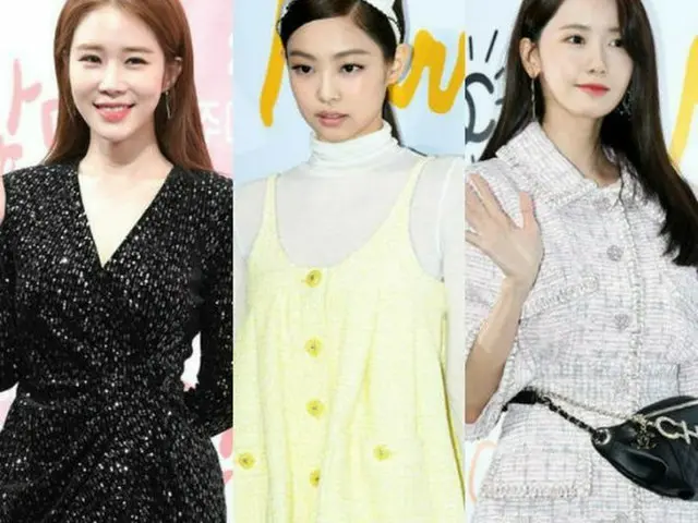 2019年3月の女性広告モデルブランド評判の調査結果、1位はユ・インナ、2位は「BLACKPINK」JENNIE（ジェニー）、3位はユナだった。（提供:OSEN）