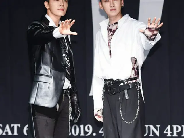 「SUPER JUNIOR-D＆E」が14日午後、ソウル・オリンピック公園オリンピックホール・ミューズライブで、3rdミニアルバム「DANGER」発売と、韓国初単独コンサート「THE D＆E」開催を記念し、記者会見を行った。(提供:O