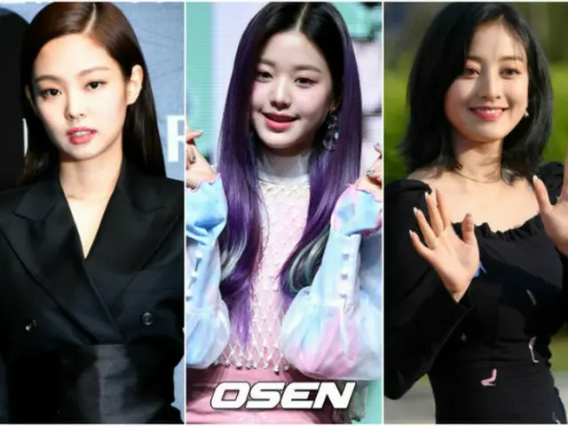 ガールズグループ個人ブランド評判2019年5月のビッグデータ分析結果、1位は「BLACKPINK」JENNIE（ジェニー）、2位は「IZ*ONE」チャン・ウォニョン、3位は「TWICE」ジヒョだった。（提供:OSEN）